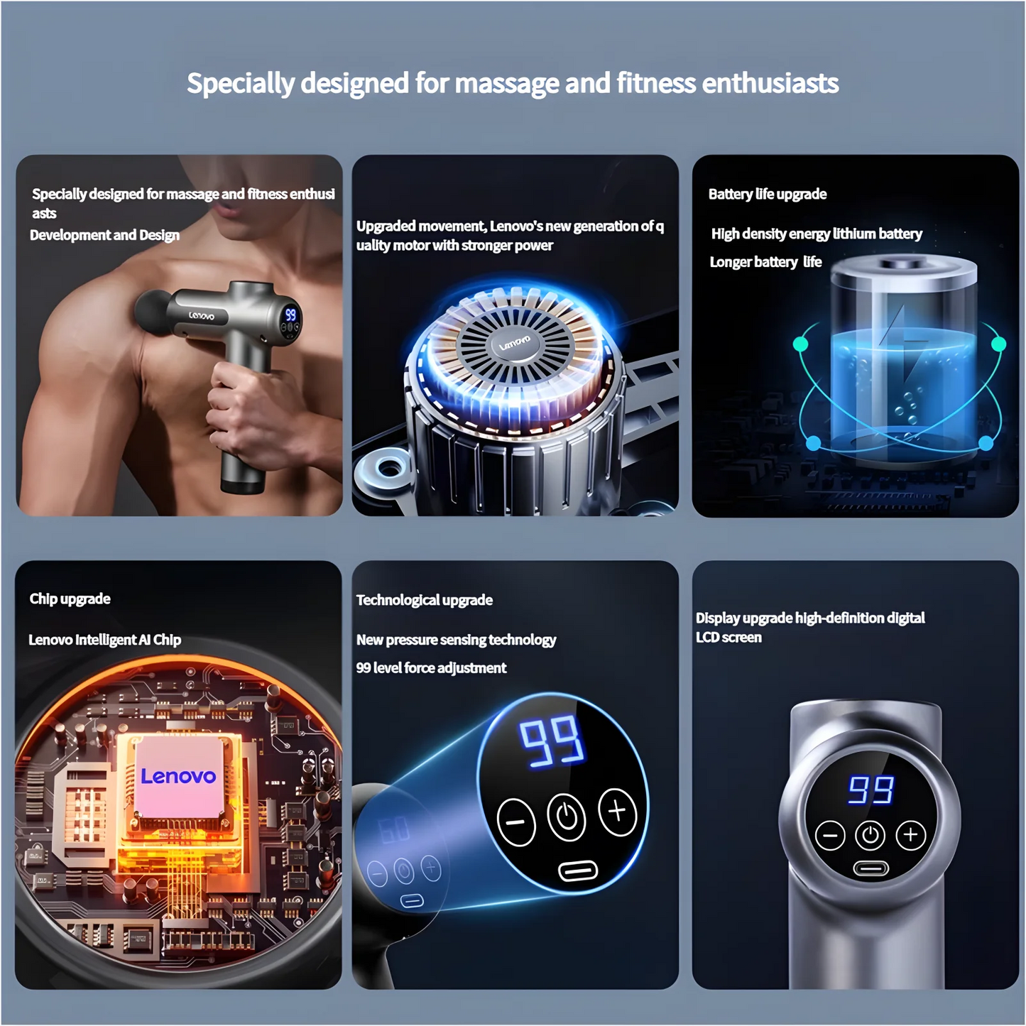 Lenovo Pro LED Fascia Massage Gun
